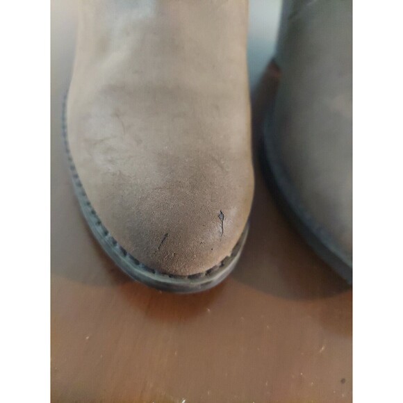 Bongo Bootie Ankle Boots Women Size 8.5 Brown Faux Suede 3 Inch Heels Side Zip - Picture 7 of 8